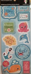 Imaginisce OCEAN TREASURES SPLASH DANCE Chipboard Stickers ADORABLE! NEW!!