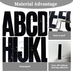 3 Inch Vinyl Letter Stickers – 144 Pieces Large Waterproof Sticky Stick on Alpha