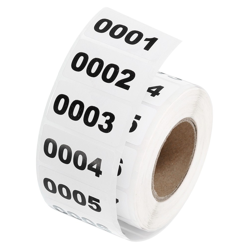 1 Roll Inventory Number Sticker 1.6″x0.8″ 0001-1000 Consecutive Number Stickers