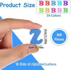 260Pcs Letter Stickers for Crafts – 10 Colors Self-Adhesive A-Z Multicolor