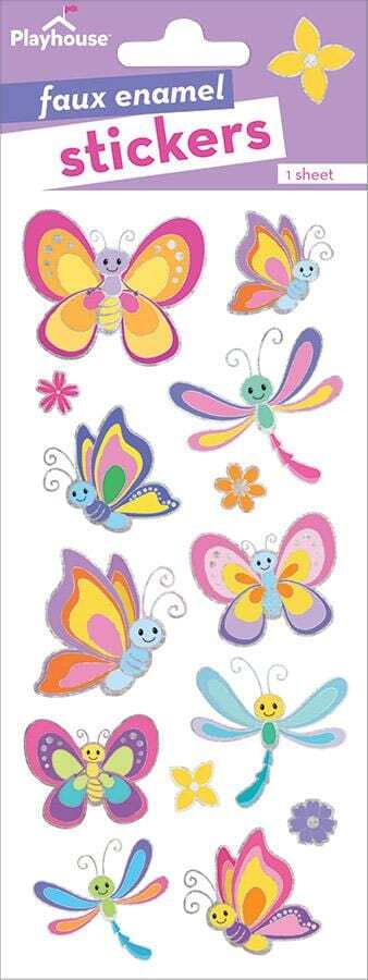 Butterfly & Dragonfly Faux Enamel Stickers Planner Supply Papercraft Crafts