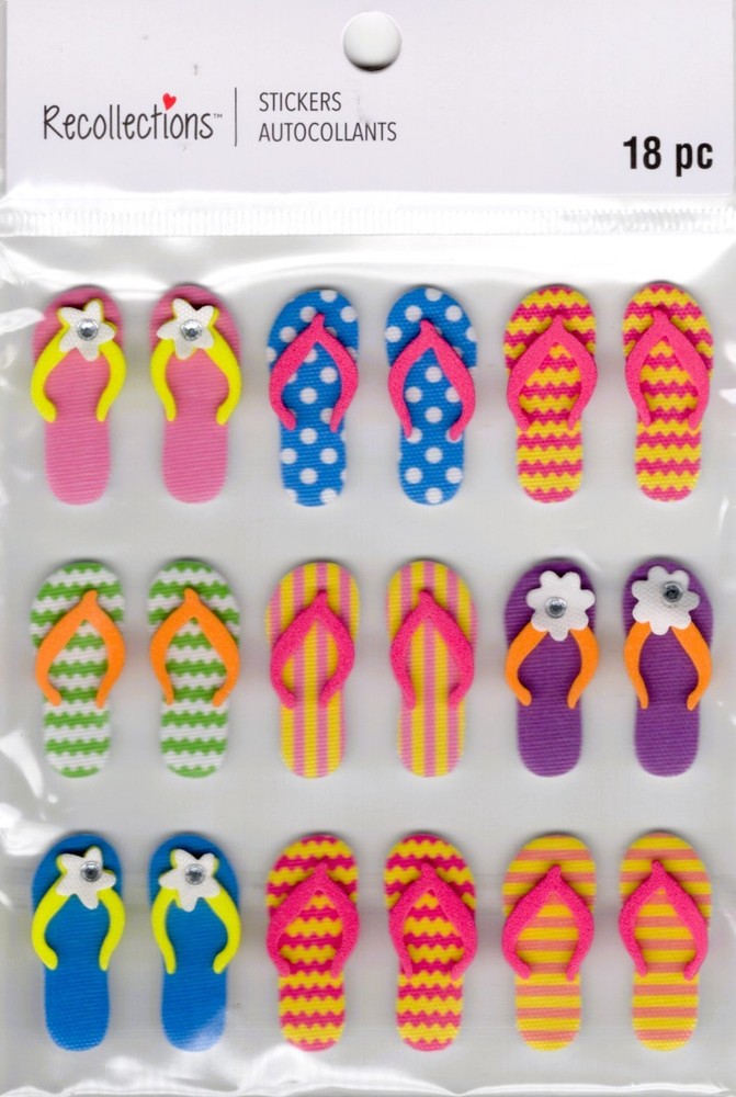 Flip Flops, 3D scrapbook stickers, 4×7″ – Recollections #397313
