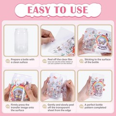 Rub on Transfer for Crafts, 36 Sheets Spring Floral Cottagecore Rub on Transfers