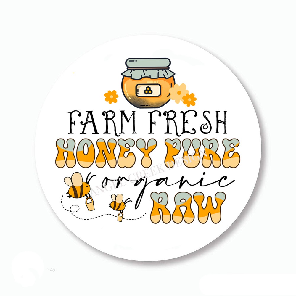 Organic Raw Honey Labels Scrapbook Stickers Farm Fresh Honey Jar Favors Seals