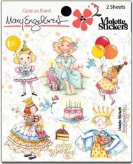 Mary Engelbreit Stickers 2 Sheets Mary’s Birthday Girls Whimsical Cake Balloons