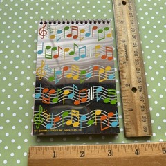 Vintage 80s 90s Hambly Notepad Studios Music Note Mirror Foil mini notebook
