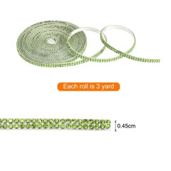 0.2 Inch Self Adhesive Rhinestone Strips 3 Yard for Crafts,Light Green