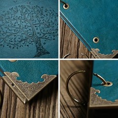 ADVcer 12×12 Photo Album Scrapbook Vintage Leather 3-Ring Binder Jasper Green