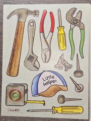 Provo Craft Little Helper Daddy Tools Biggiesr Scrapbook Stickers 2 Sheets