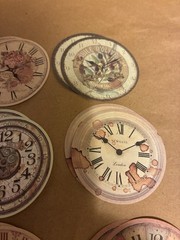 Clock Face Die Cut Shapes Vintage Style Collage Scrapbooking