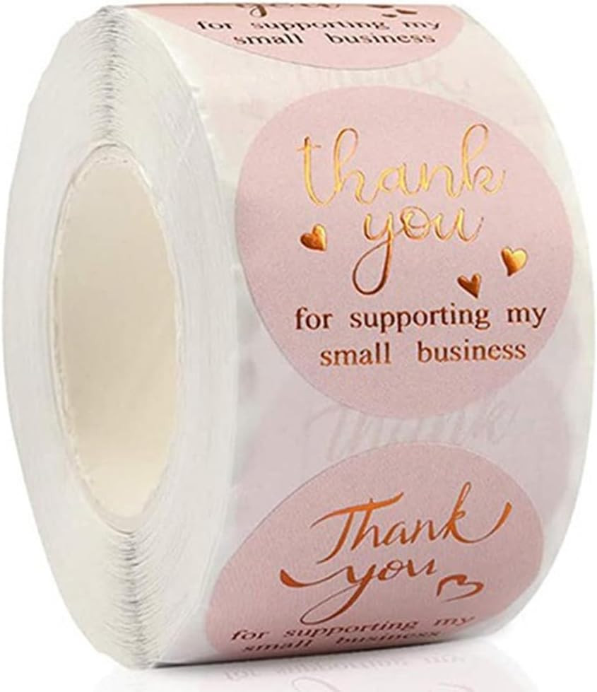 500PCS Thank You Stickers, 1.5 Inch Thank You for Supporting My Small Business S