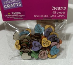 Hobby Lobby Mini Wood Valentine’s Day Conversation Hearts Crafts 45 Piece NEW