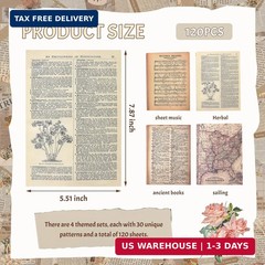 Junk Journal Pages Vintage Handmade Scrapbook Sheets, Including Magazine, Newspa