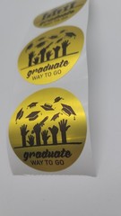Graduate Way To Go Gold Metallic Sticker Envelope Seals, Goodie Bags, Cards