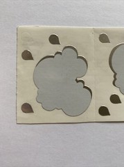 CLOUD FOIL Sticker(8pc)Mrs.Grossman’s •Raindrop•Weather•Sky•Rain•Metallic•White