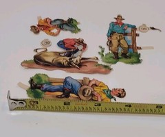 Vtg Cowboys Die Cuts + Farm Animals Mixed Lot 6 Crafts Journals Crafts Germany?