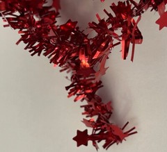 SMALL RED STAR METALLIC GARLAND (24”)Christmas•Holiday •Ornament•Decoration•Tree