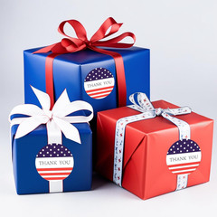 American Thank You Stickers, 500PCS American Flag Stickers, 1 Inch round Thank Y