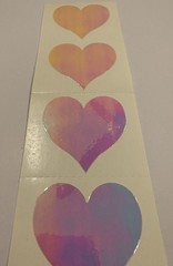 VERY RARE HTF 1984 Mrs. Grossman Mother Of Pearl Heart Sticker Strip *READ*