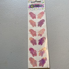NEW Vintage SANDYLION Mother of Pearl 12 Shiny Pink Ballet Slipper Stickers