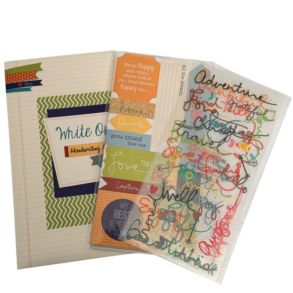 Write On Handwriting Accents Sticker Kit Scrapbooking Die Cuts Multicolor 2013