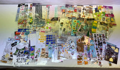 Mixed Lot of Scrapbooking Stickers, Open Packages, Partially Used, Many Brands