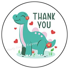 THANK YOU DINOSAUR ENVELOPE SEALS LABELS STICKERS PARTY FAVORS