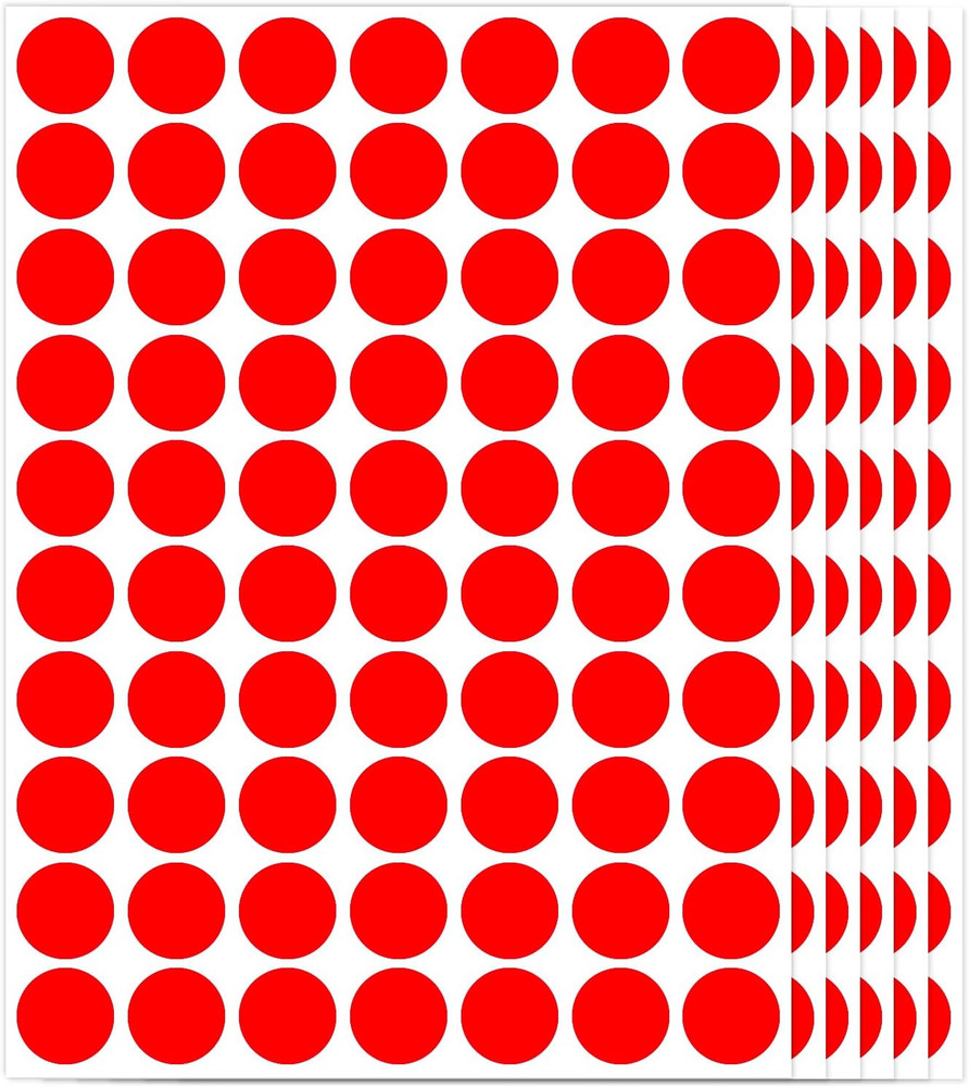 1400 PCS Red Circle Dot Stickers 3/4″ round Color Coding Label Stickers (Red)