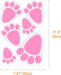 12 Sheet 72 Pcs Easter Bunny Feet Bunny Clings Decals Stickers for Home Floor,Ea