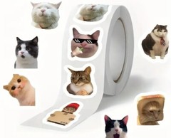 50 Mini Cute Cat Meme Stickers – Kitty Decals Phone Water Bottles Laptops