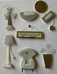 MY LIVING ROOM Dimensional Sticker(8pc)Do-Jiggies•Fan •Lamp•Chair•Card Making•