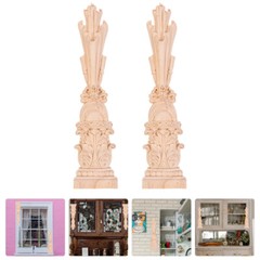 2pcs Wardrobe Carved Onlay Wood Appliques And Onlays For Furniture