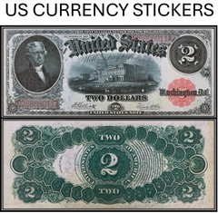 $2 Two Dollar 1917 Legal Tender Note (US CURRENCY STICKERS)