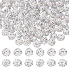 105 Pcs 10mm Rhinestone Clay Beads for Jewelry Making, AB Color