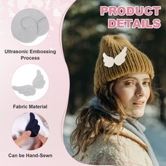 Plush Angel Wings for Craft, 30Pairs Mini Angel Wings (Gray, 3″x1.6″)