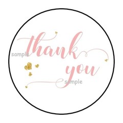 30 THANK YOU ENVELOPE SEALS LABELS STICKERS 1.5″ ROUND HEARTS GIFTS TAGS