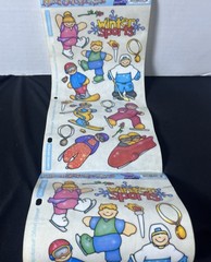 Vtg Stickopotamus Mini Stickers Roll Of 8 Sheets Winter Sports Limited Edition