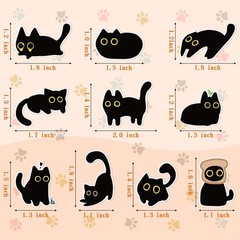 Charming Black Cat Sticker Rolls – 1000pcs for Kids, Adults & Crafts