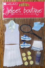 JOLEES TENNIS RACQUET BALL Women Uniform SHOES Visor Hat Sport Scrapbook STICKER