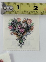 Vintage PSX Designs Stickers (11 – 2″ x 2″ Stickers) Tulip Heart NEW