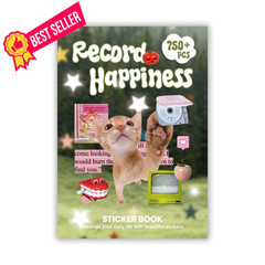 Bomichi Cute Sticker Book, Y2K Vintage Grunge Kawaii Retro Aesthetic Cat