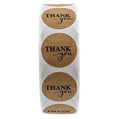 500pcs/roll Round Natural Kraft Thank You Stickers Seal Label Scrapbooking Decor