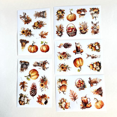 Fall Autumn Stickers 5 Sheets Scrapbooking Junk Journal Collage Cards