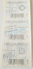 MRS GROSSMAN’S 2004 VINTAGE STICKERS TEXTURED EMBELLISHED HEARTS Grey Blue Lilac