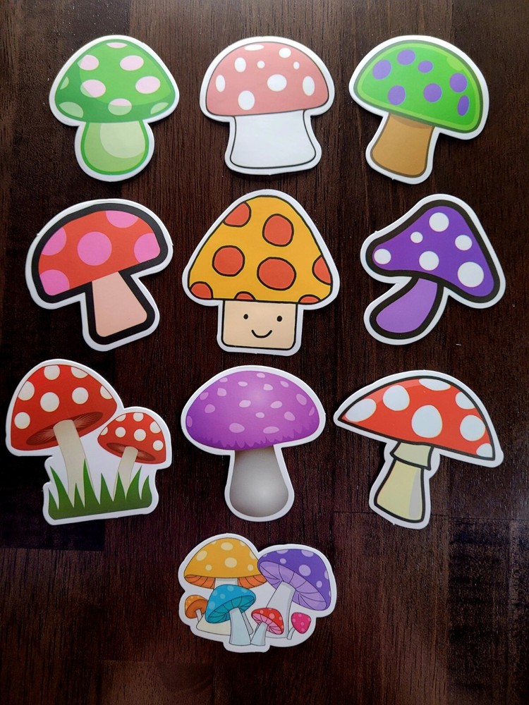 STICKERS x 10 MUSHROOM Large Vinyl Stickers MU3