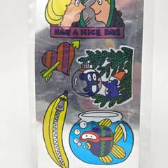 VINTAGE 1983 GORDY SILVER GLOW REFLECTION STICKERS NEW SEALED MIRROR HEART FISH