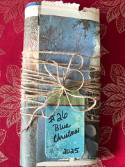#26 – 150+pcs Blue Christmas JUNK JOURNAL 3D Kit with REAL EPHEMERA Mixed Media