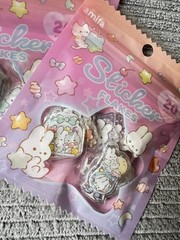 Amifa Kira Animal Flake Stickers 20pcs x5 Packs Cute Rabbit Bear Cat Japan New