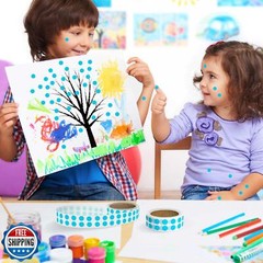 WANSTE 0.25 Inch Round Permanent Adhesive Color-Code Dot Stickers, Teal Blue