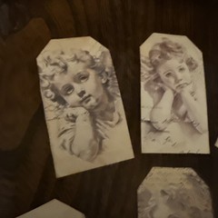 6JunkJournal Tags, Junk Journal Supplies, Scrapbooking, baby angels ￼
